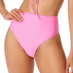 Jessica Simpson FEMME Pretty in Pique High-Waist Bikini‎ Swim Bottom NWT Small